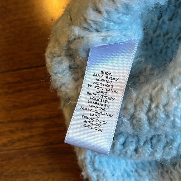 Lou & Grey | Cowl Neck Sky High Poncho Sweater Blue Ivory XS/S Boho Festival - Picture 7 of 10